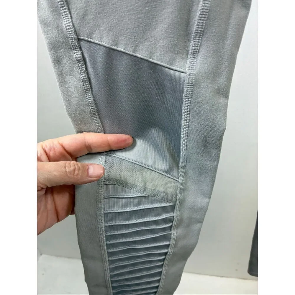 ALO Moto with Sheer Cutouts in Light Gray Size S